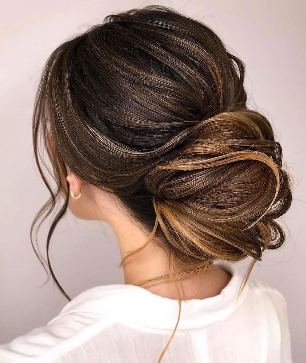 Mid-Back Dark Brown Twisted Updo With Blonde Mid-Back Dark Brown Twisted Updo With Blonde — Winter Updos