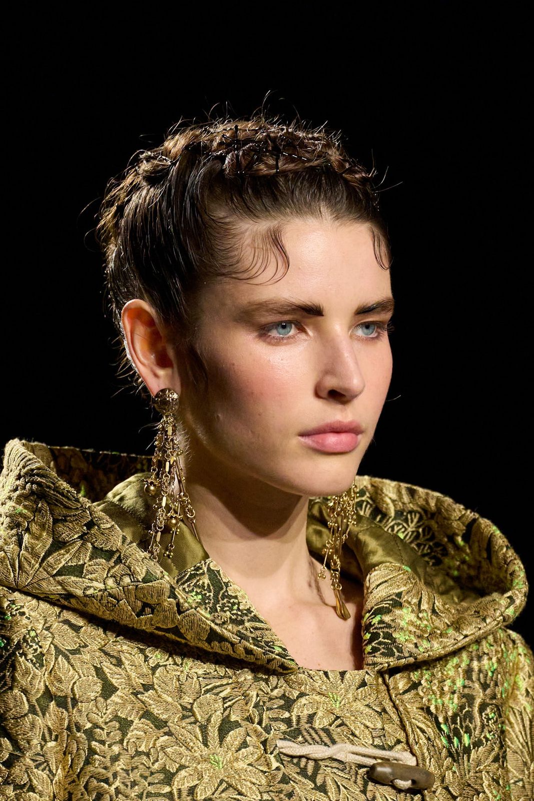 Wet Look Braids With Defined Waves Wet Look Braids With Defined Waves — Winter Formal Hairstyles