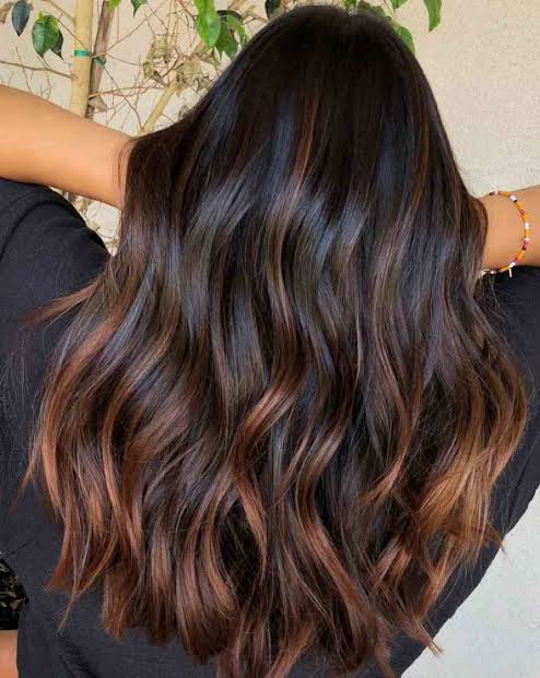 Warm Brown and Copper Ombre Warm Brown and Copper Ombre — Winter Ombre Hair