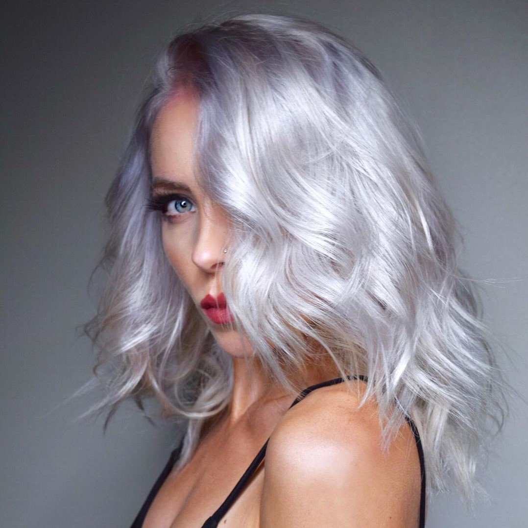 Icy Silver-Ash Blonde Icy Silver-Ash Blonde — Winter Hair Colors for Blue Eyes