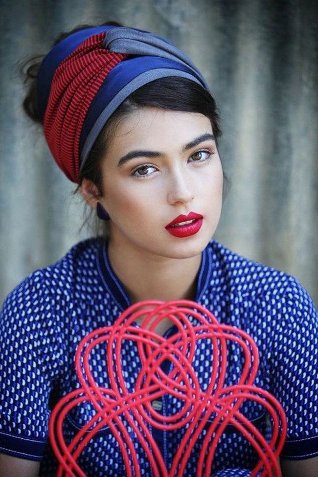Dark Brown Hair with Turban Dark Brown Hair with Turban — Winter Hairstyles with Scarf