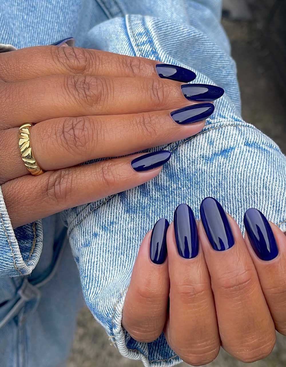Solid Color Visual Idea Solid Color Visual Idea — Navy Blue Nails
