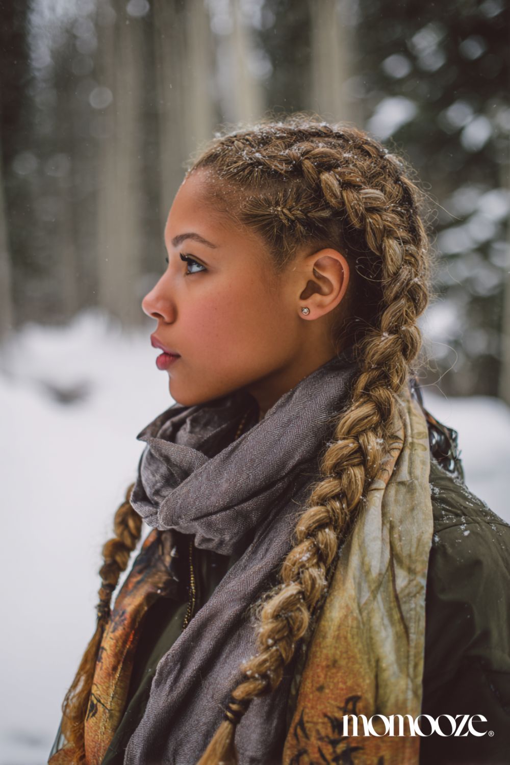 Textured Dutch Braids with Highlights Textured Dutch Braids with Highlights — Winter Braided Hairstyles