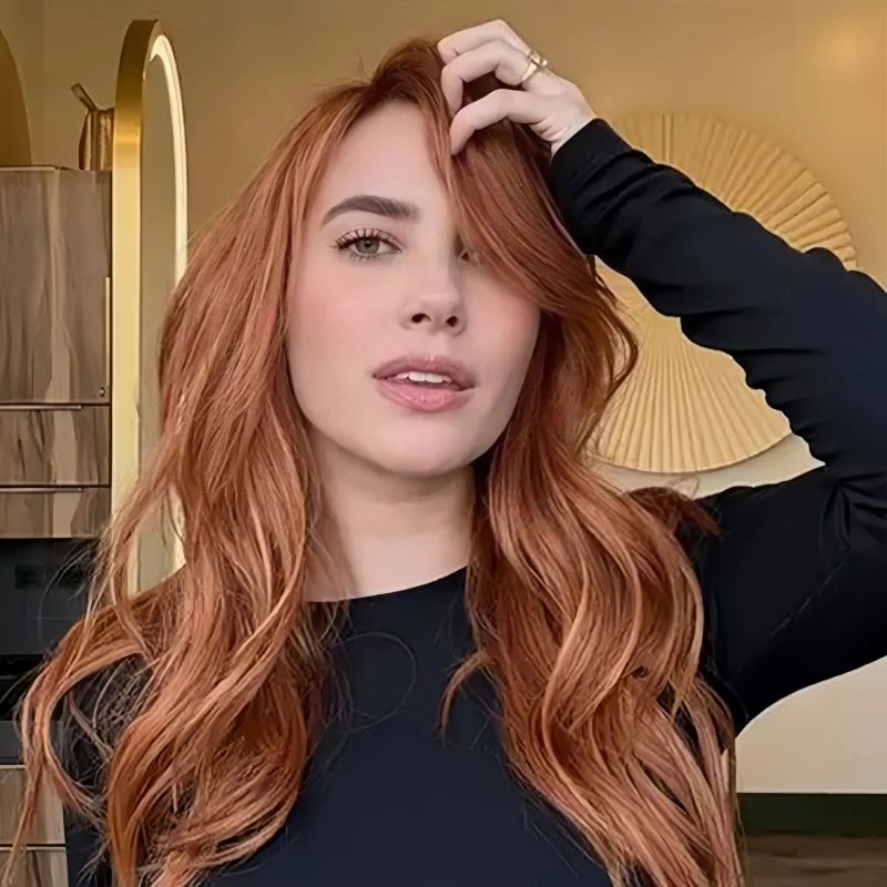 Visual Idea — The Hair Appears Thick And Healthy Visual Idea — The Hair Appears Thick And Healthy — Winter Haircuts with Curtain Bangs