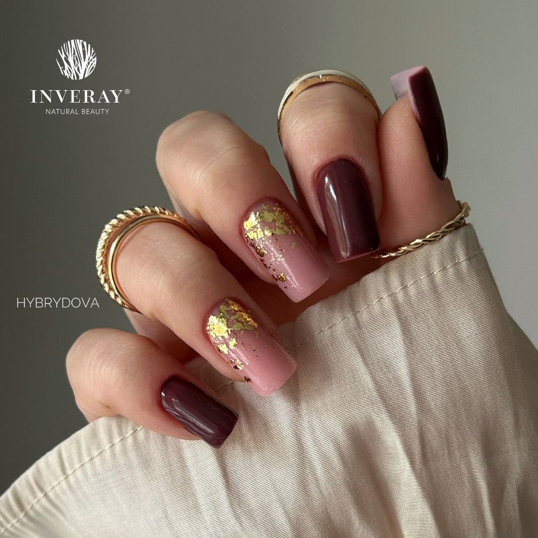 Plum Dusty Rose Gold Foil Plum Dusty Rose Gold Foil — Winter to Spring Transition Nails