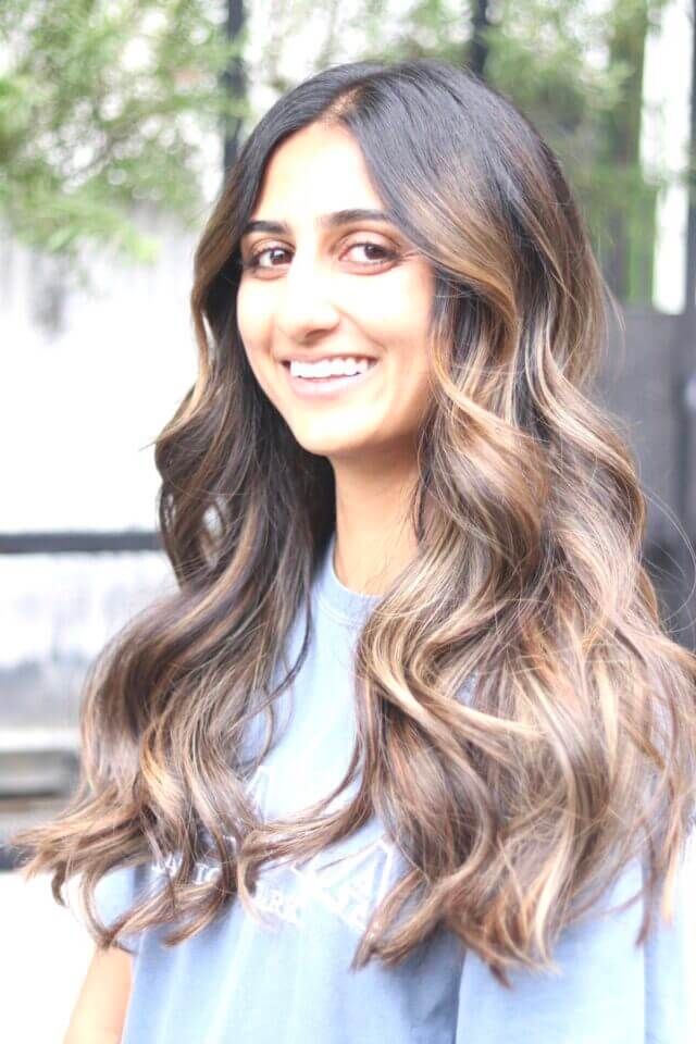 Classic Caramel Highlights on Dark Brown — Winter Highlights