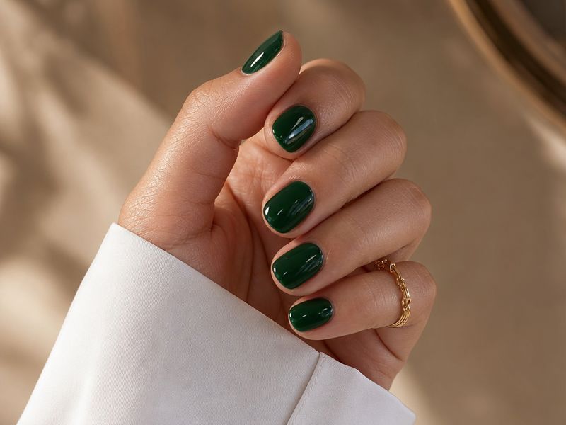 Deep Green Visual Idea Deep Green Visual Idea — Short Winter Coffin Nails