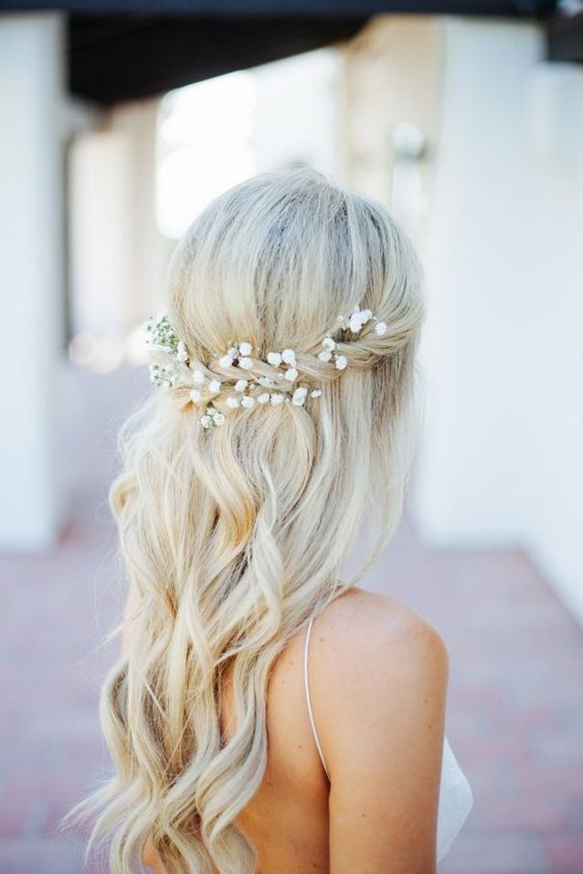 Braided Crown with Loose Waves — Winter Wedding Hairstyles
