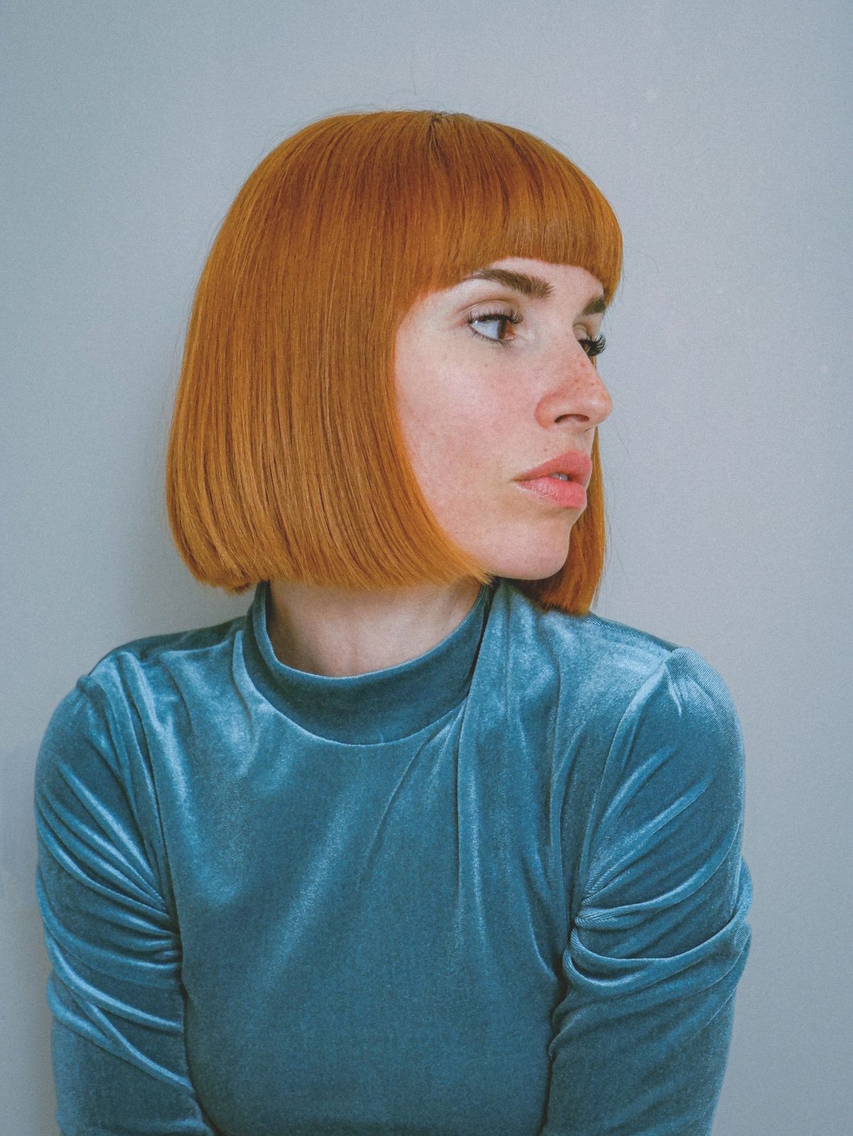 Copper Bob with Straight Fringe Copper Bob with Straight Fringe — Winter Hairstyles for Short Hair