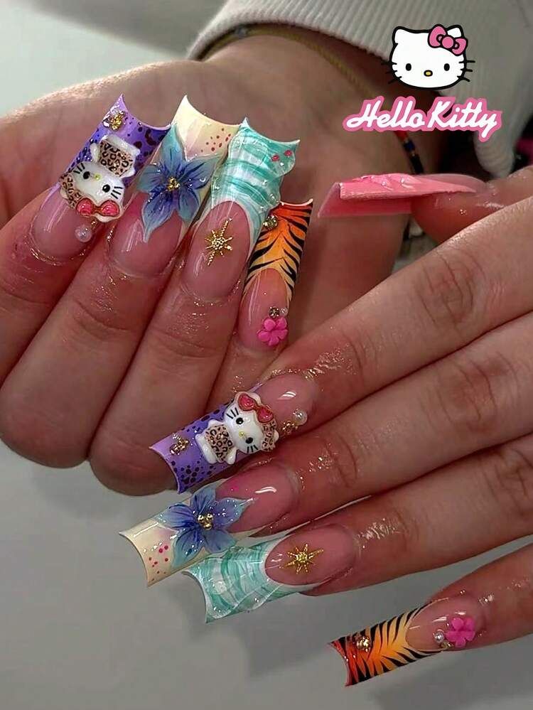 Festive Visual Idea — Hello Kitty Christmas Nails 2026