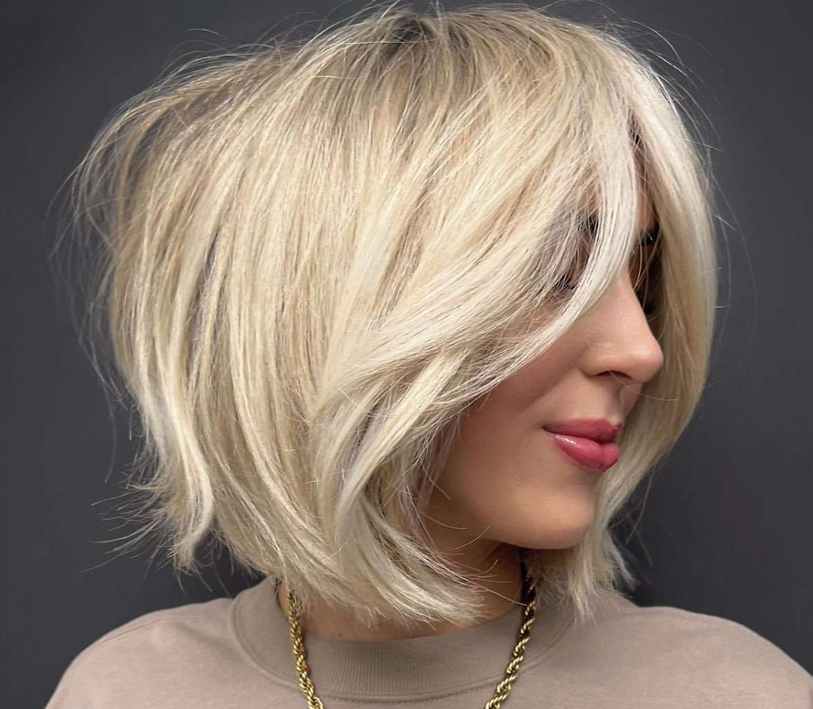 Textured Layered Bob With Waves — Winter Hairstyles for Work