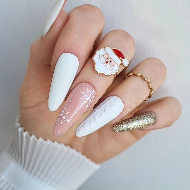Long Coffin Glitter Cable Knit Long Coffin Glitter Cable Knit — Sparkly Winter Nails