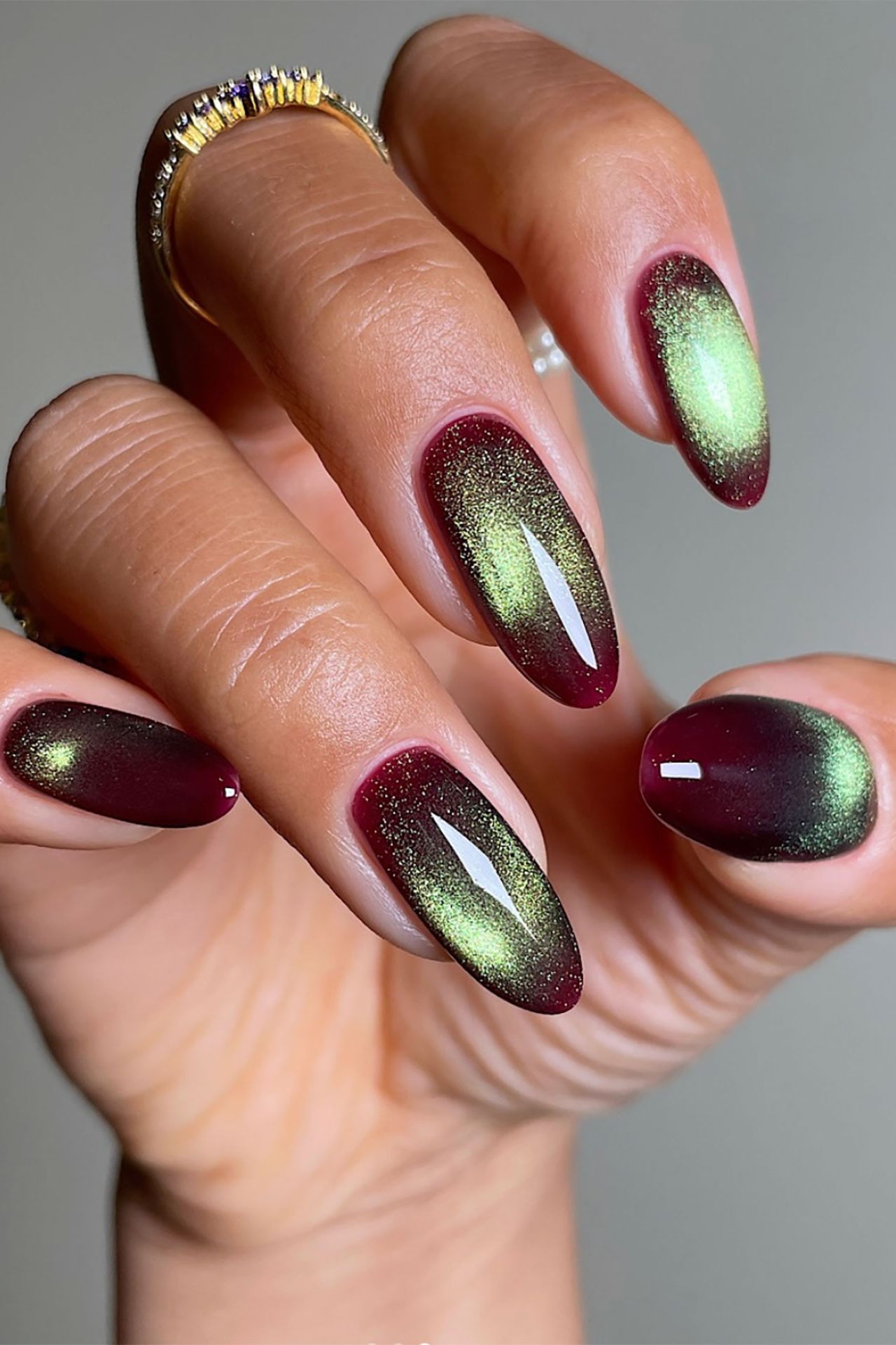 Silver Glitter and Studs on Nude — Classy New Years Nails 2027