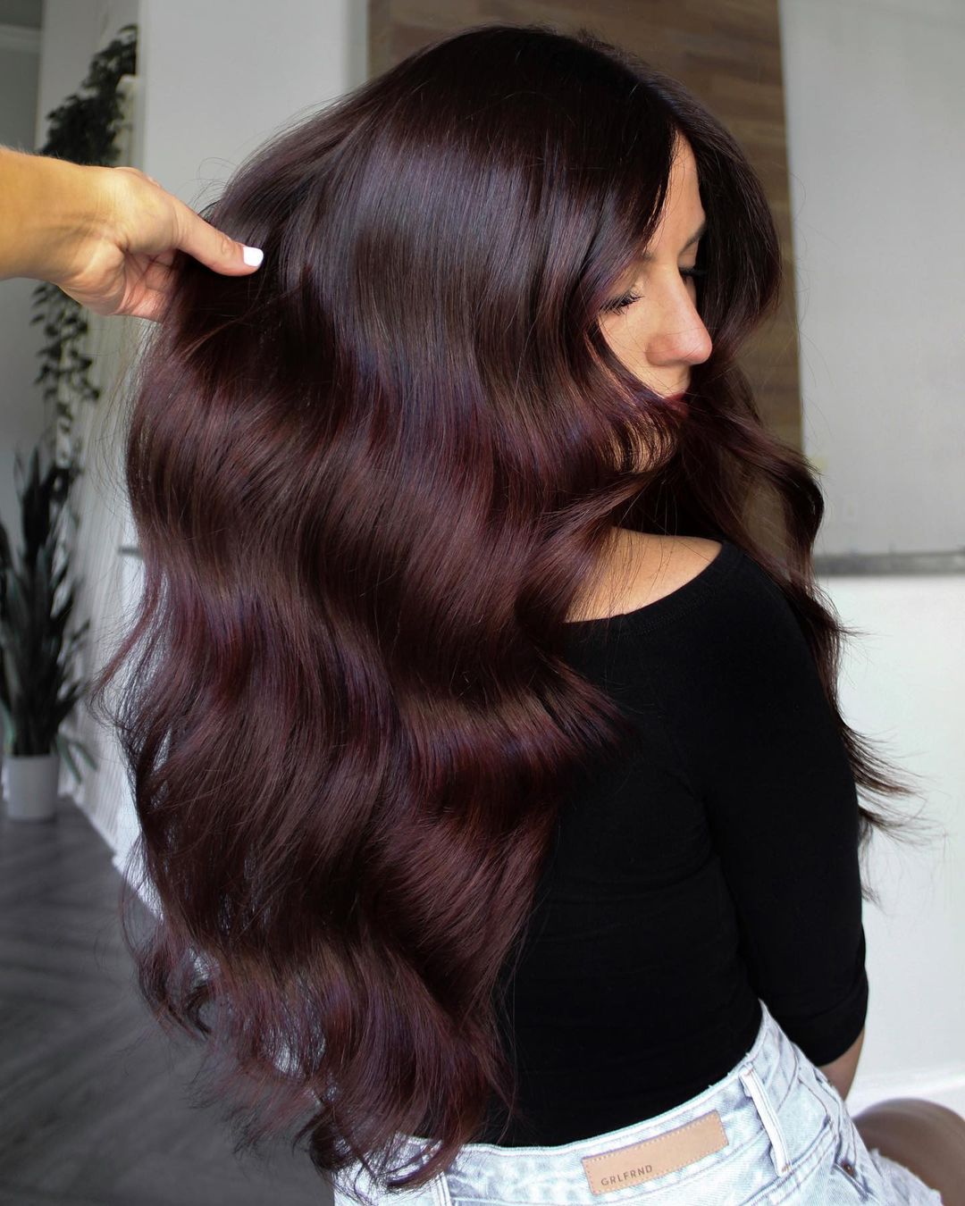Deep Burgundy With Plum Undertones Deep Burgundy With Plum Undertones — Burgundy Hair Color