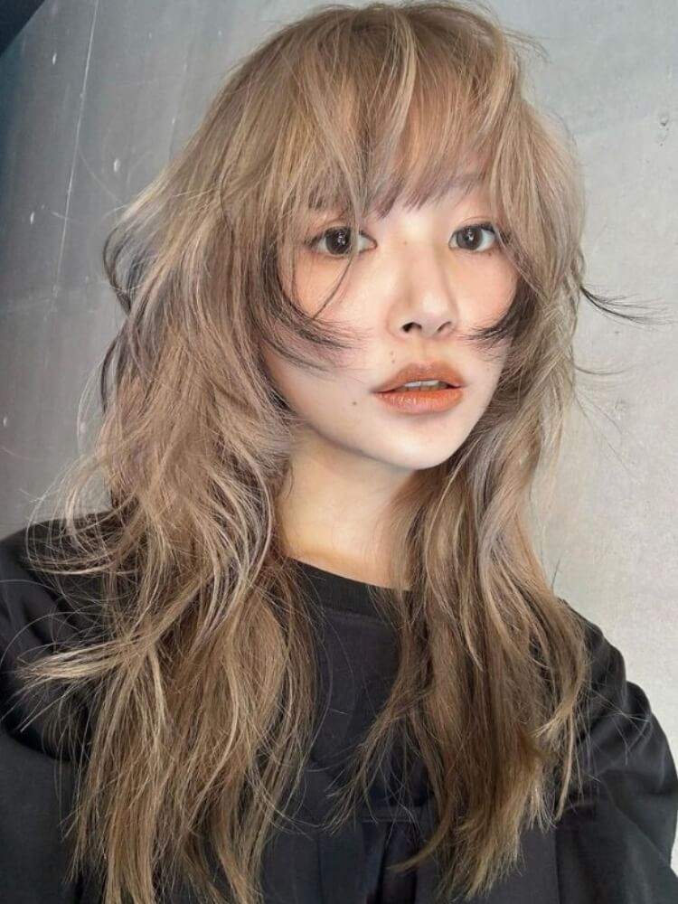 Fine Ash Blonde Shag With Wispy Bangs Fine Ash Blonde Shag With Wispy Bangs — Winter Haircuts with Bangs