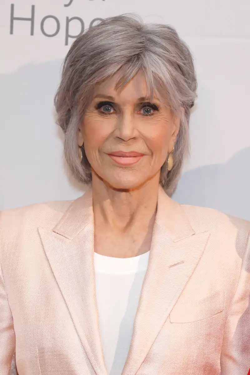 Voluminous Silver-Blonde Layered Cut Voluminous Silver-Blonde Layered Cut — Winter Hair Colors for Women Over 70