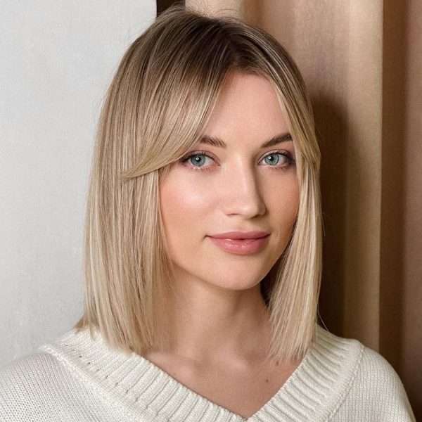 Ash Blonde Bob With Root Shadow — Winter Hairstyles for Women Over 40