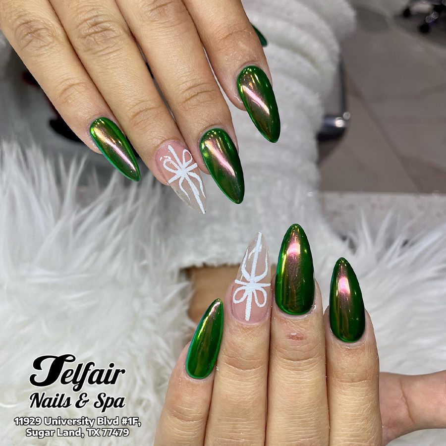 Short Stiletto Rose Gold Charm Nails Short Stiletto Rose Gold Charm Nails — Christmas Acrylic Nails 2026