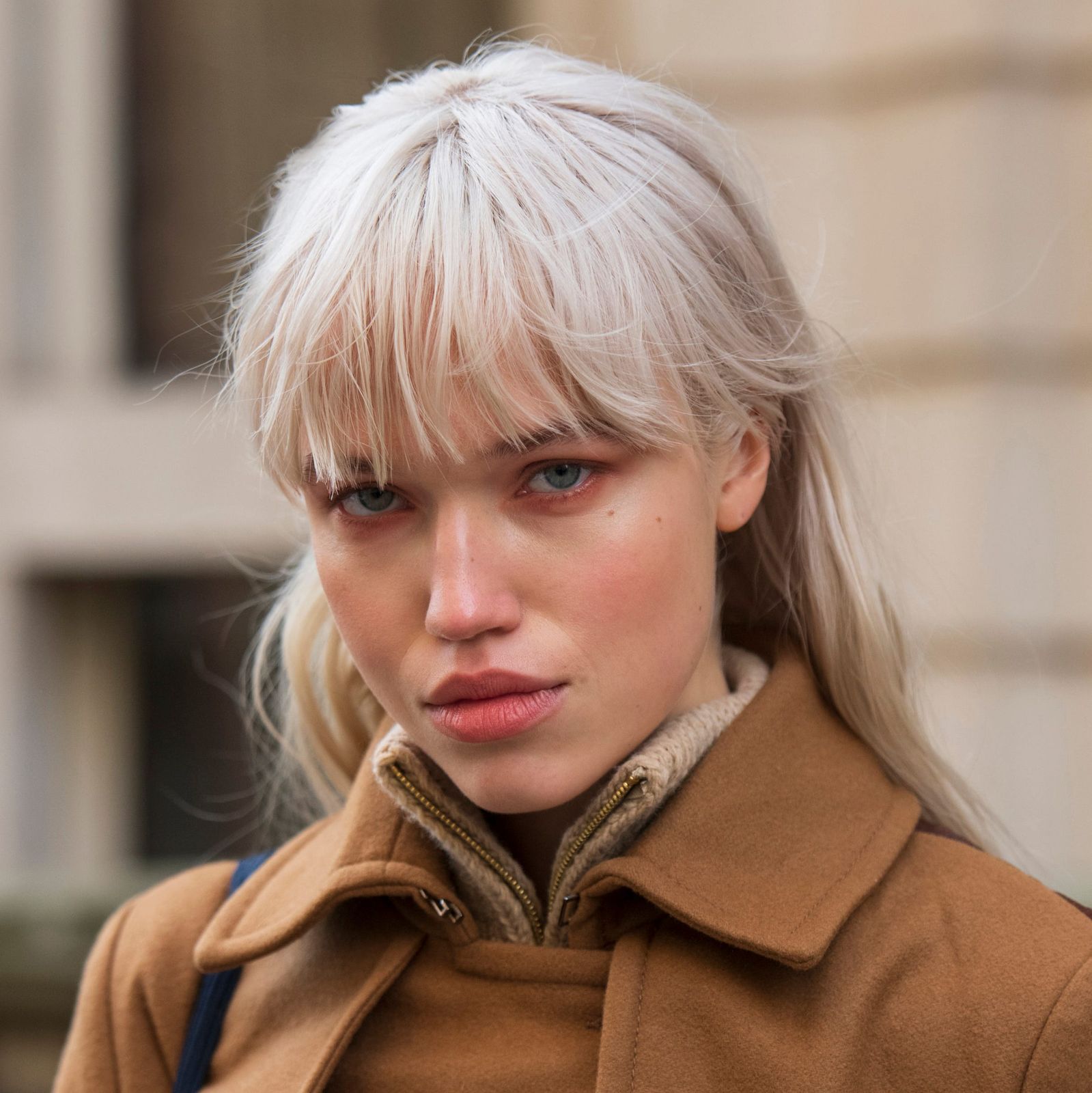 Air-Dried Ash Blonde Lob With Wispy Bangs — Winter Hairstyles with Bangs