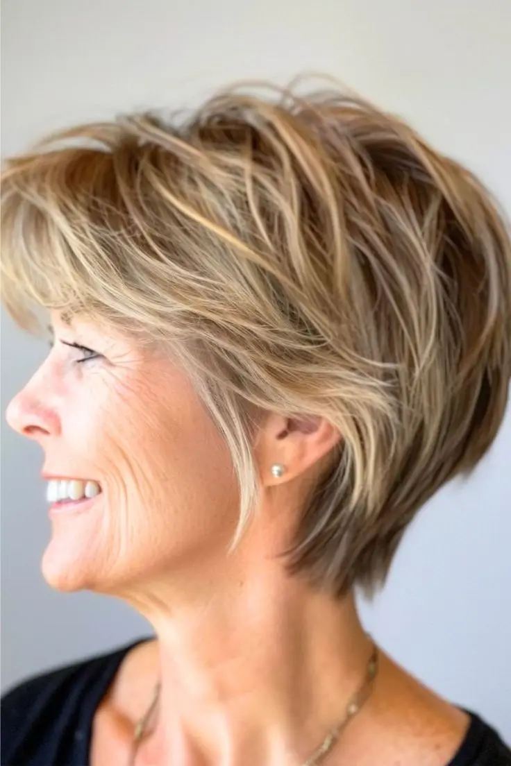 Textured Blonde Shag Cut Textured Blonde Shag Cut — Winter Haircuts for Women Over 60