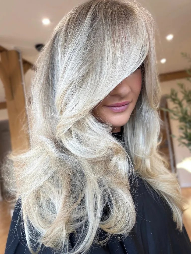 Collarbone Platinum Ash Tones Waves Collarbone Platinum Ash Tones Waves — Icy Blonde Hair
