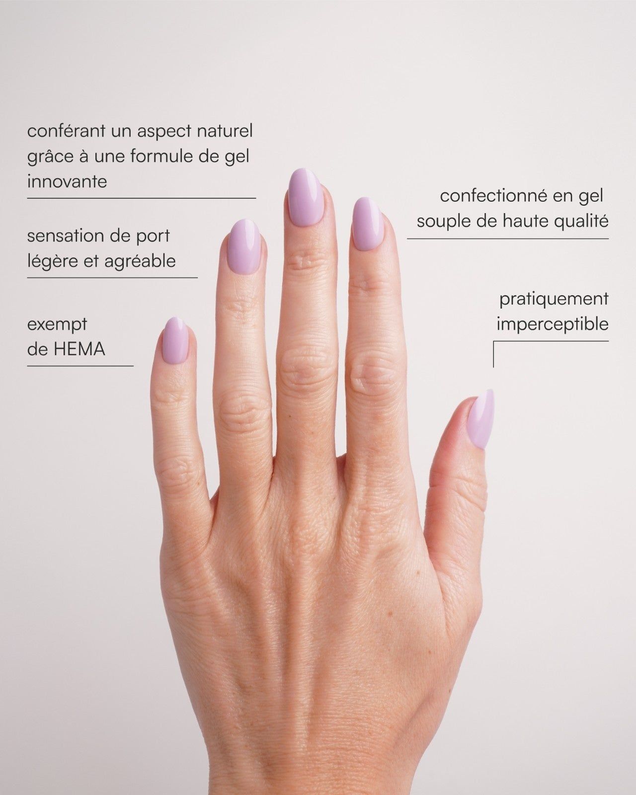 Visual Idea — Short Winter Lavender Nails