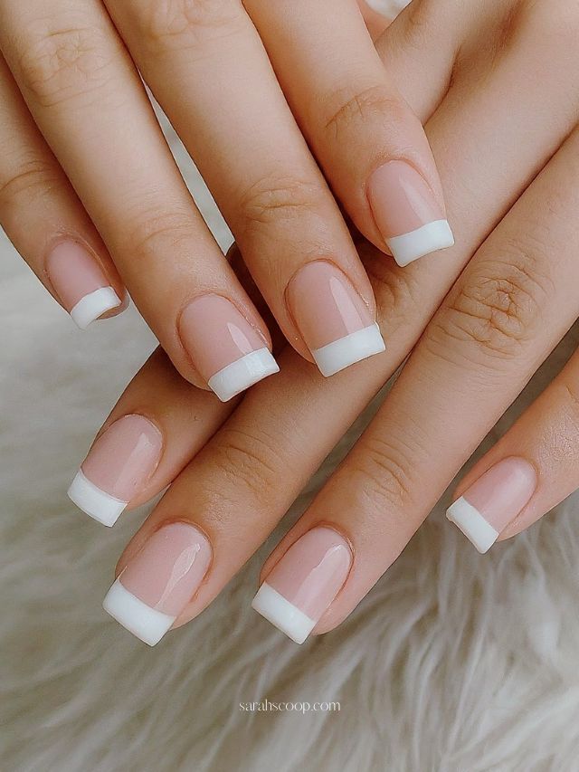 White French Tips Visual Idea White French Tips Visual Idea — New Years Square Nails 2027
