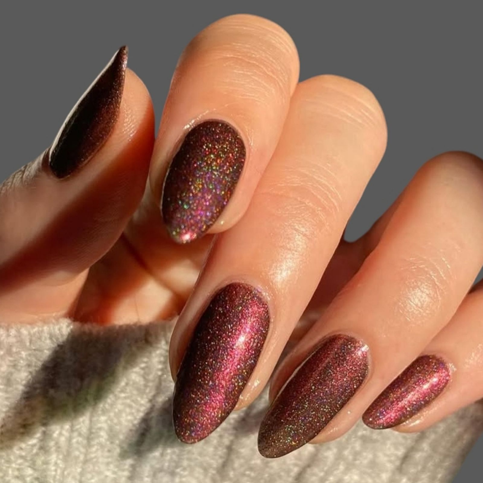 Captivating Burgundy Cat Eye Captivating Burgundy Cat Eye — Winter Nails for Black Women