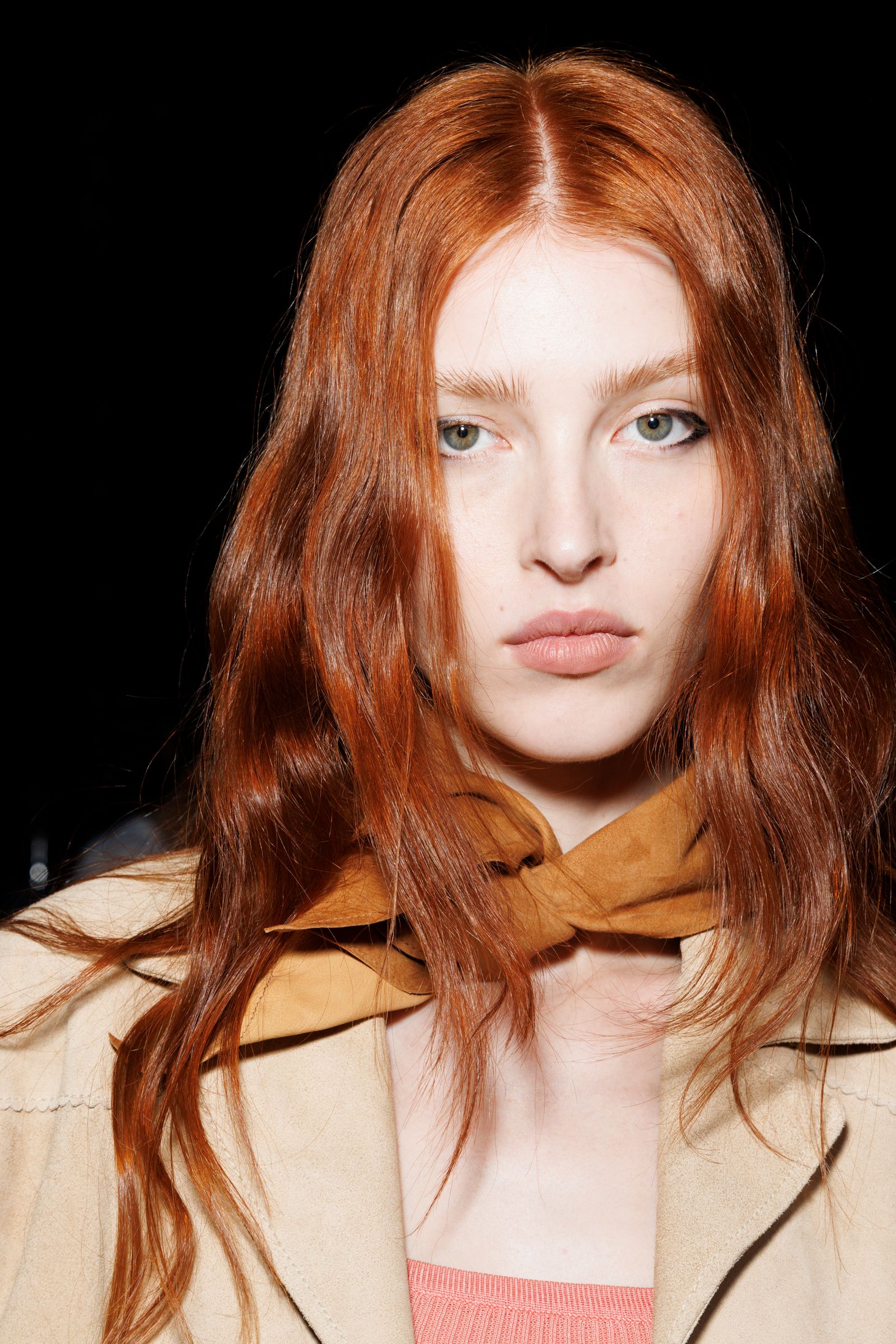 Vibrant Red Loose Waves — Winter Hairstyles
