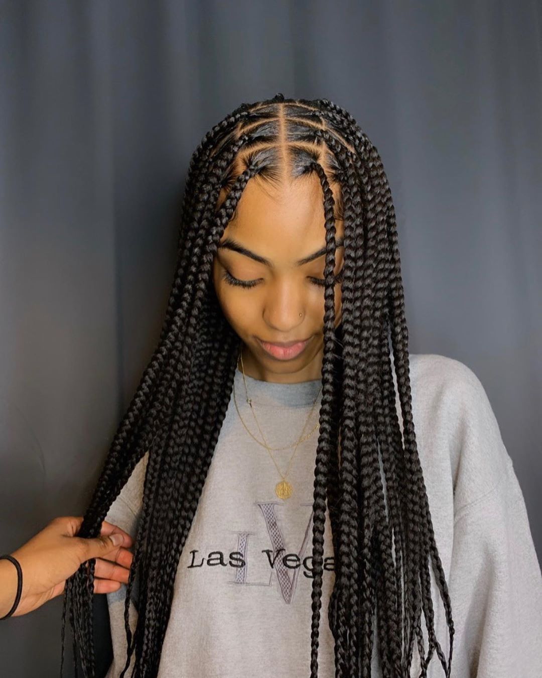 Neat Square Section Mid-Back Braids Neat Square Section Mid-Back Braids — Winter Knotless Braids