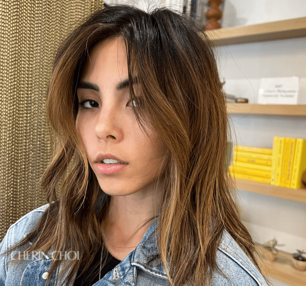 Collarbone Layers With Caramel Balayage Collarbone Layers With Caramel Balayage — Winter Layered Haircuts