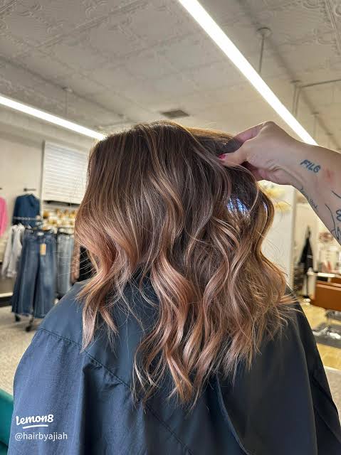 Brunette with Cinnamon Copper Balayage Brunette with Cinnamon Copper Balayage — Cinnamon Brown Hair