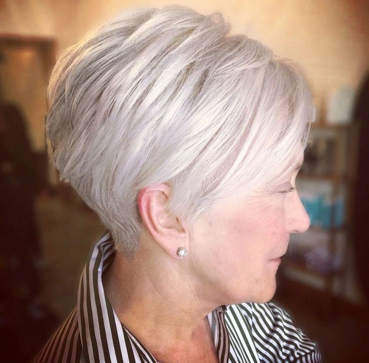 Short Layered Silver Bob Short Layered Silver Bob — Winter Hairstyles for Women Over 70