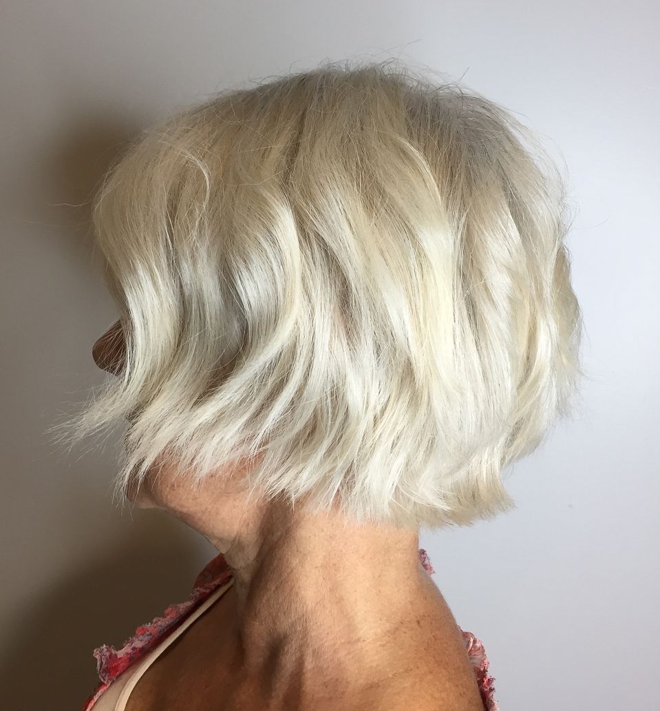 Ash Blonde Bob With Blunt Line Ash Blonde Bob With Blunt Line — Winter Haircuts for Women Over 70