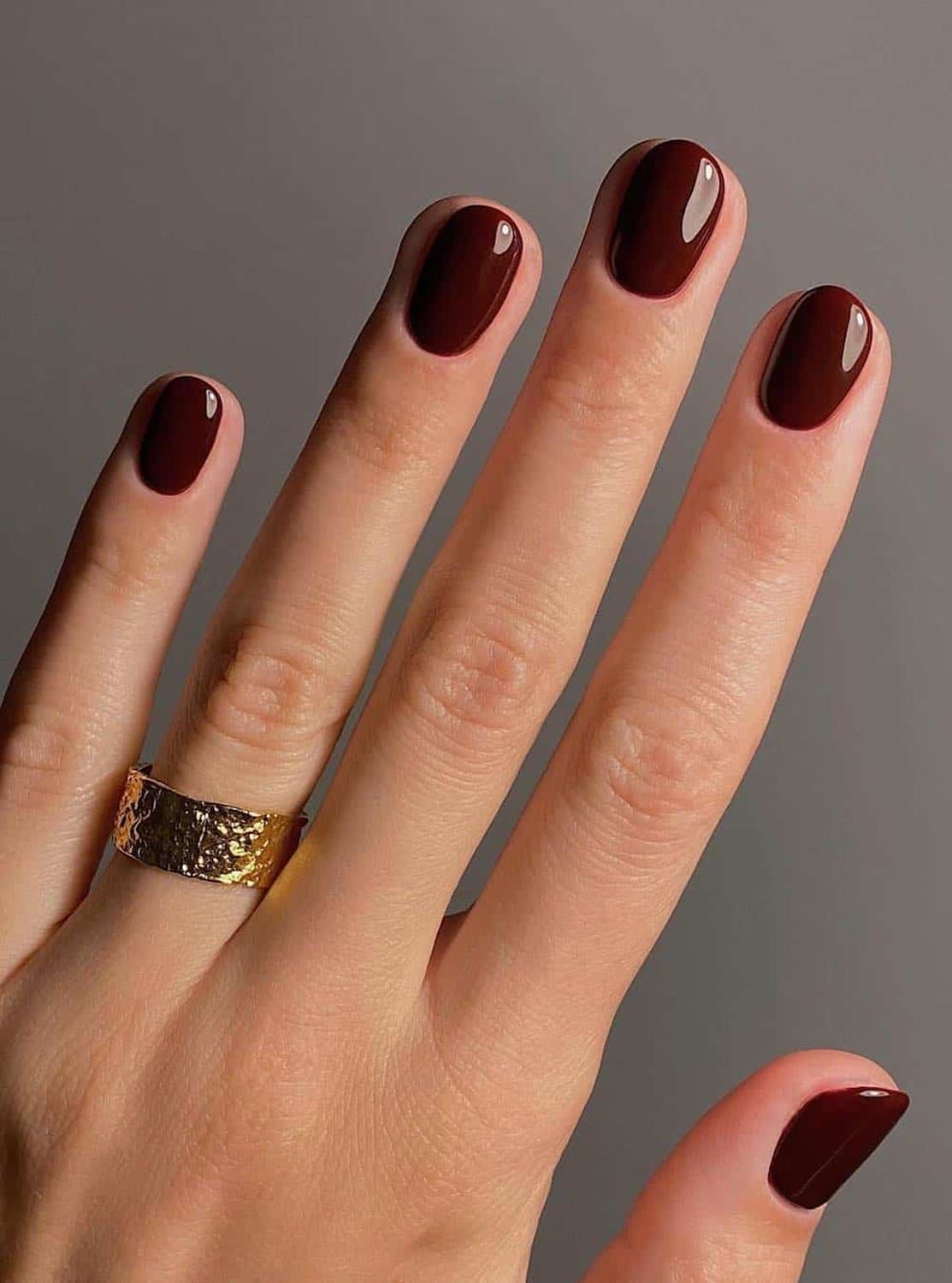 Deep Glossy Burgundy Nails Deep Glossy Burgundy Nails — Winter Nail Colors for Short Nails