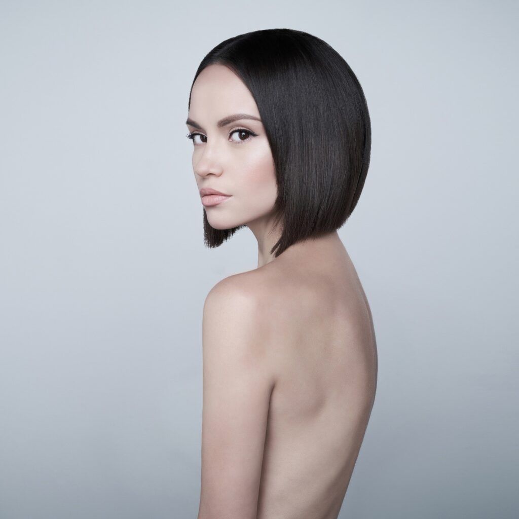 Collarbone Dark Brown Angled Bob — Winter Hairstyles for Thin Hair