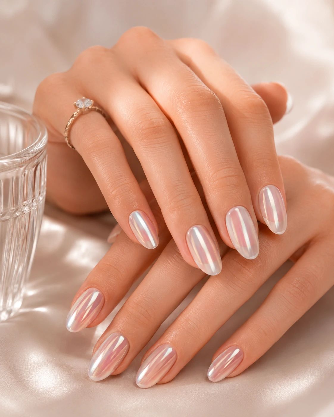 Shifting Chrome Almond Nails Shifting Chrome Almond Nails — Winter Pearl Nails