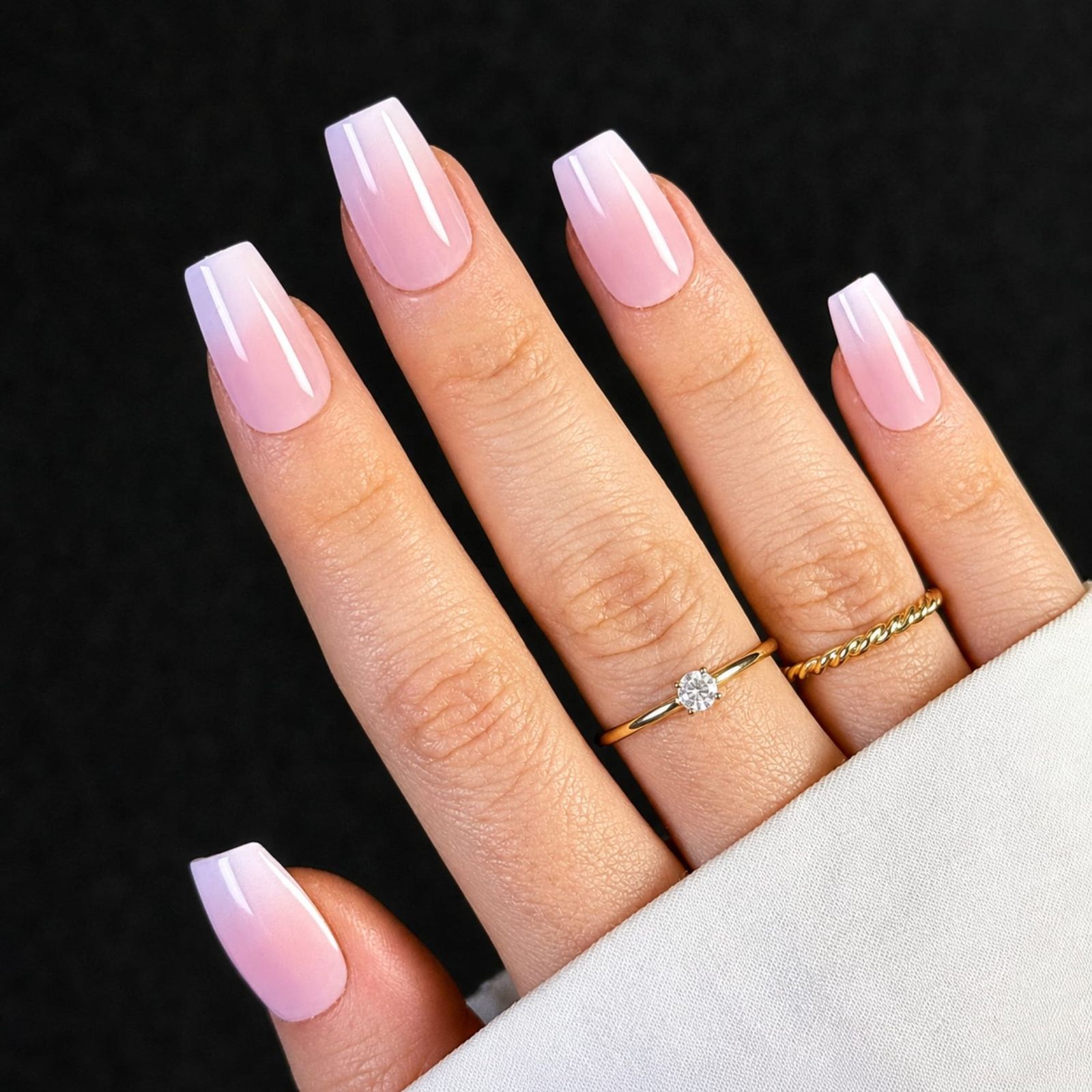 Pink to White Ombre Short Coffin Pink to White Ombre Short Coffin — Short Winter Coffin Nails