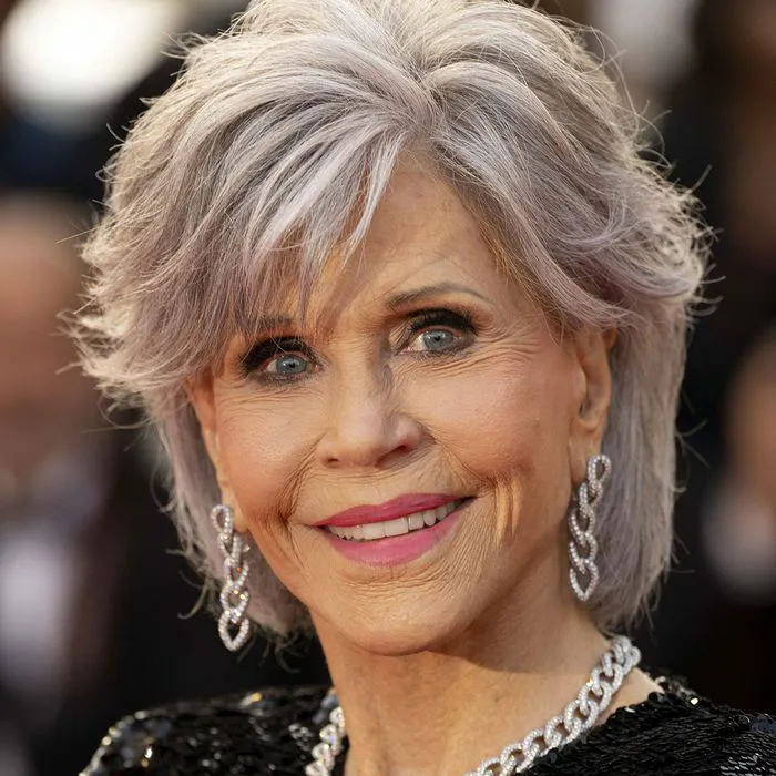 Choppy Grey Shag With Textured Bangs Choppy Grey Shag With Textured Bangs — Winter Haircuts for Women Over 50