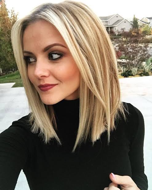 Sleek Angled Ash Blonde Lob Sleek Angled Ash Blonde Lob — Winter Lob Haircuts