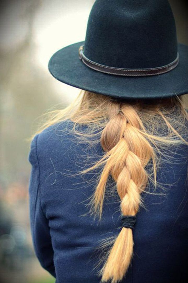 Chunky Blonde Braid with Dark Tie Chunky Blonde Braid with Dark Tie — Winter Twist Hairstyles