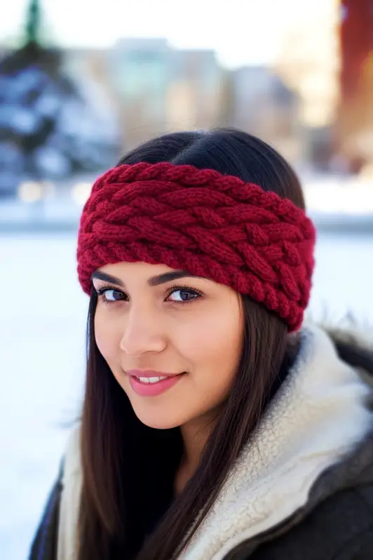 Collarbone Straight Hair with Braided Headband — Winter Hairstyles with Headband