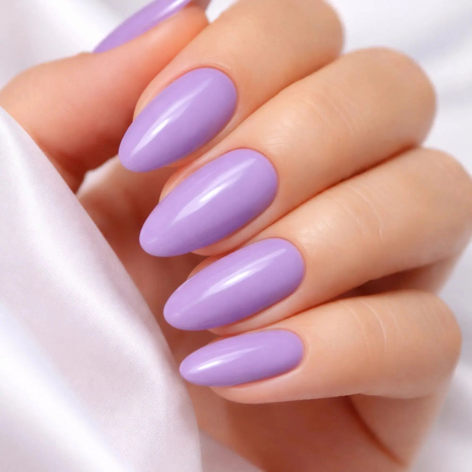 Pastel Lavender Medium Almond Pastel Lavender Medium Almond — Winter Lavender Nails