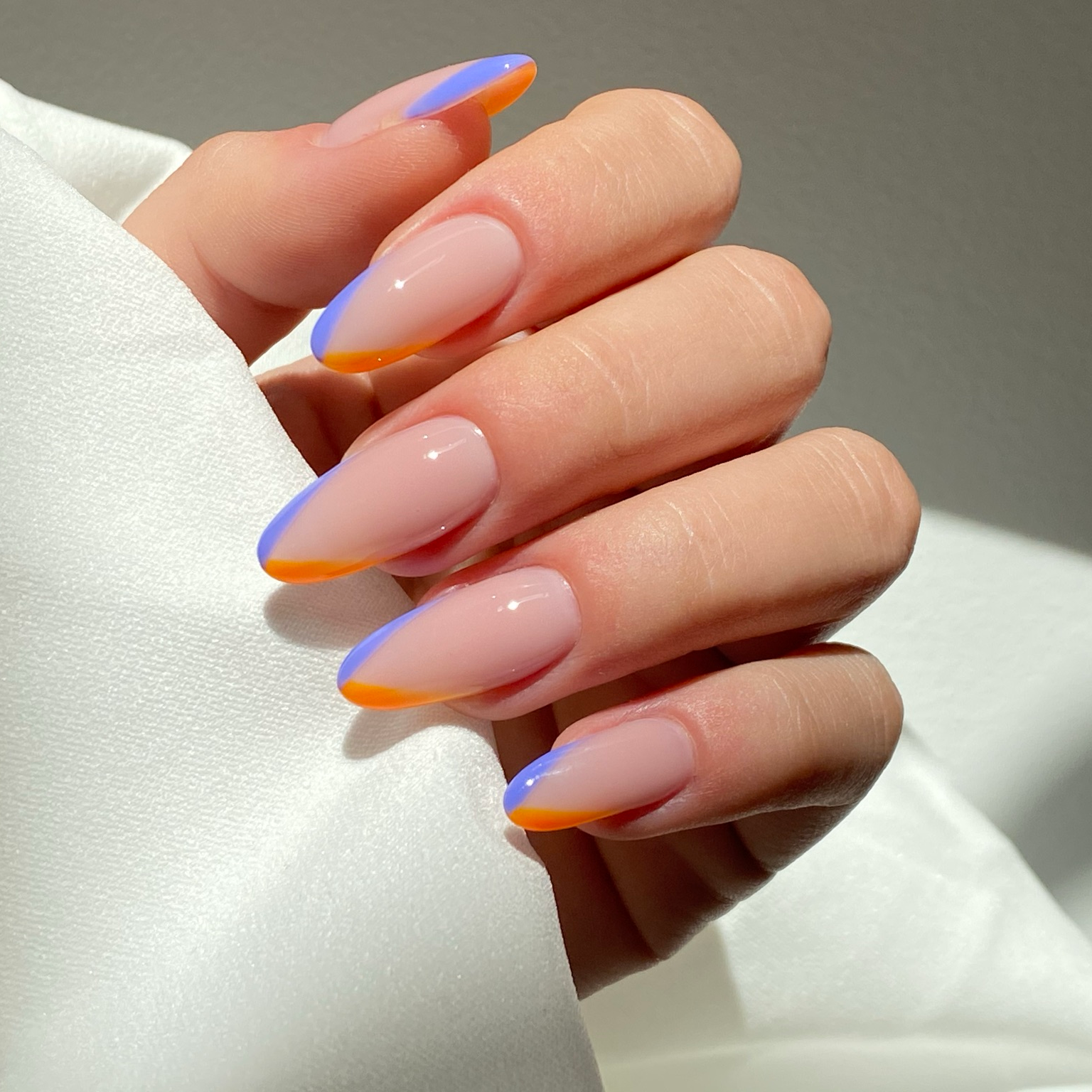 Dual-Color French Tips Dual-Color French Tips — Winter to Spring Transition Nails