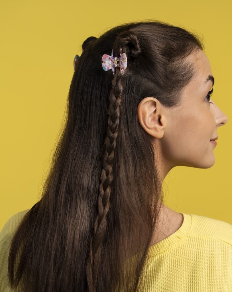 Dark Brown Braid With Twists Dark Brown Braid With Twists — Winter Party Hairstyles