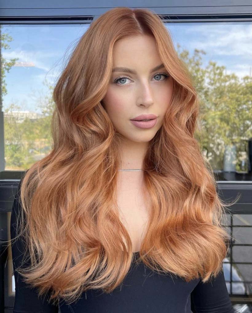 Strawberry Blonde to Copper Balayage Strawberry Blonde to Copper Balayage — Winter Hair Colors for Redheads