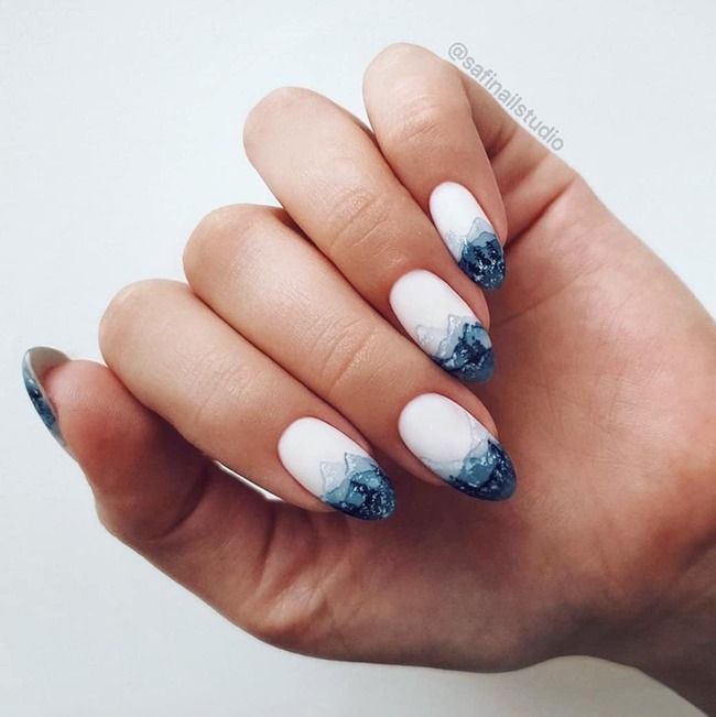 Winter Visual Idea Winter Visual Idea — Medium Winter Almond Nails