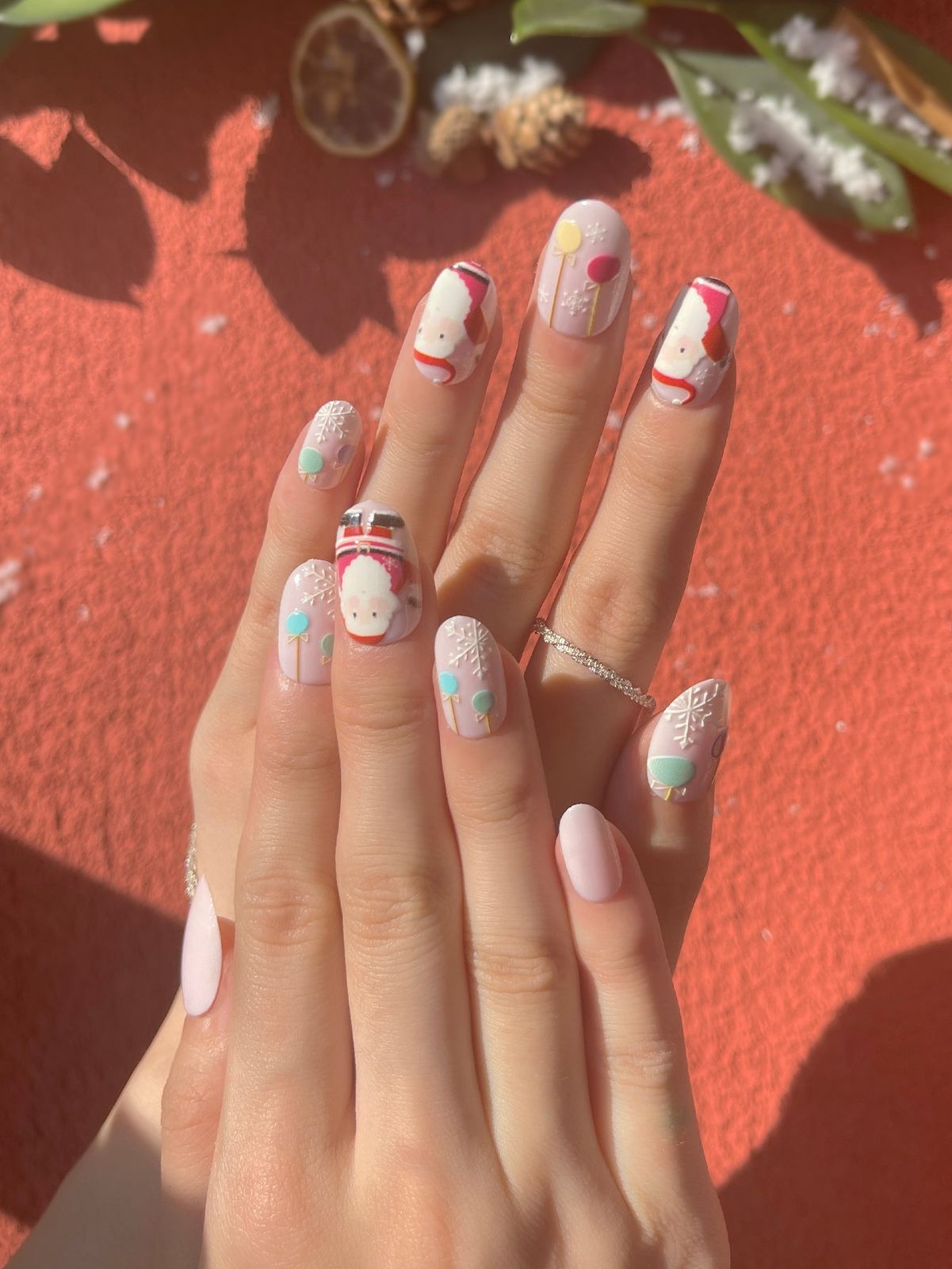 Both Hands Medium Shot Visual Idea Both Hands Medium Shot Visual Idea — Christmas Oval Nails 2026