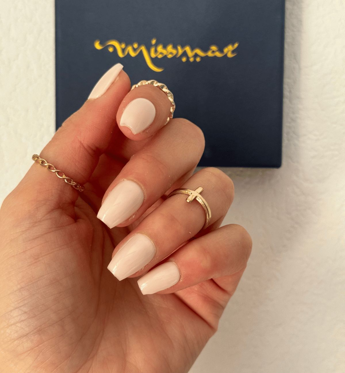 Creamy Beige Glossy Short Coffin Nails Creamy Beige Glossy Short Coffin Nails — Short Winter Coffin Nails