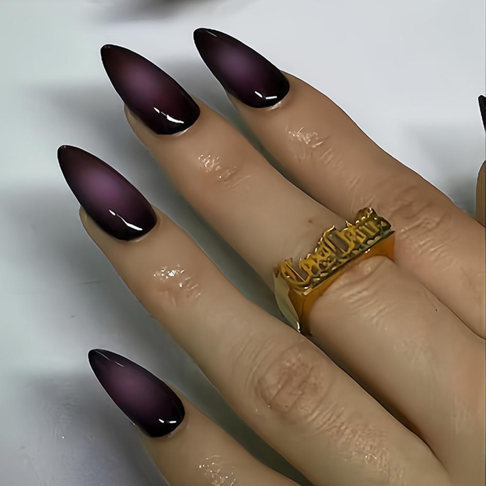 Deep Purple to Black Gradient Shimmer Deep Purple to Black Gradient Shimmer — Winter Nails for Black Women